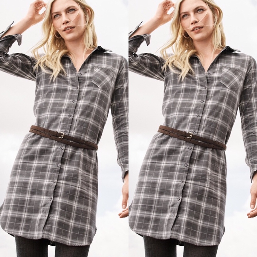 Garnet Hill Flannel Shirt Dress